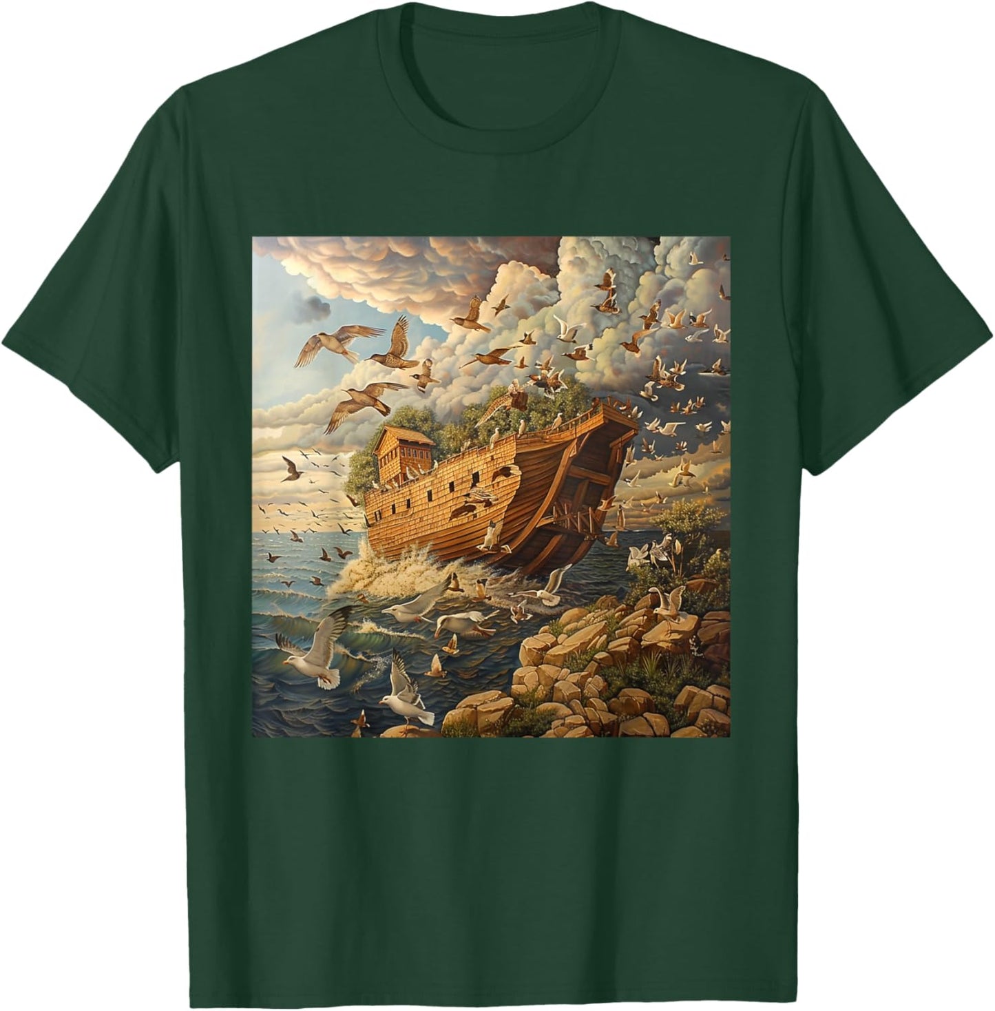 3. Art, Noah's Ark, Animals History Bible, Noah's Ship T-Shirt - T-Shirt | Forest