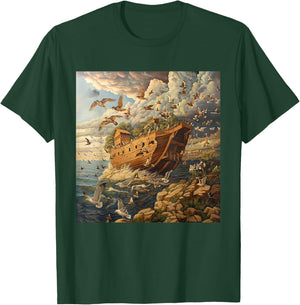 3. Art, Noah's Ark, Animals History Bible, Noah's Ship T-Shirt - T-Shirt | Forest