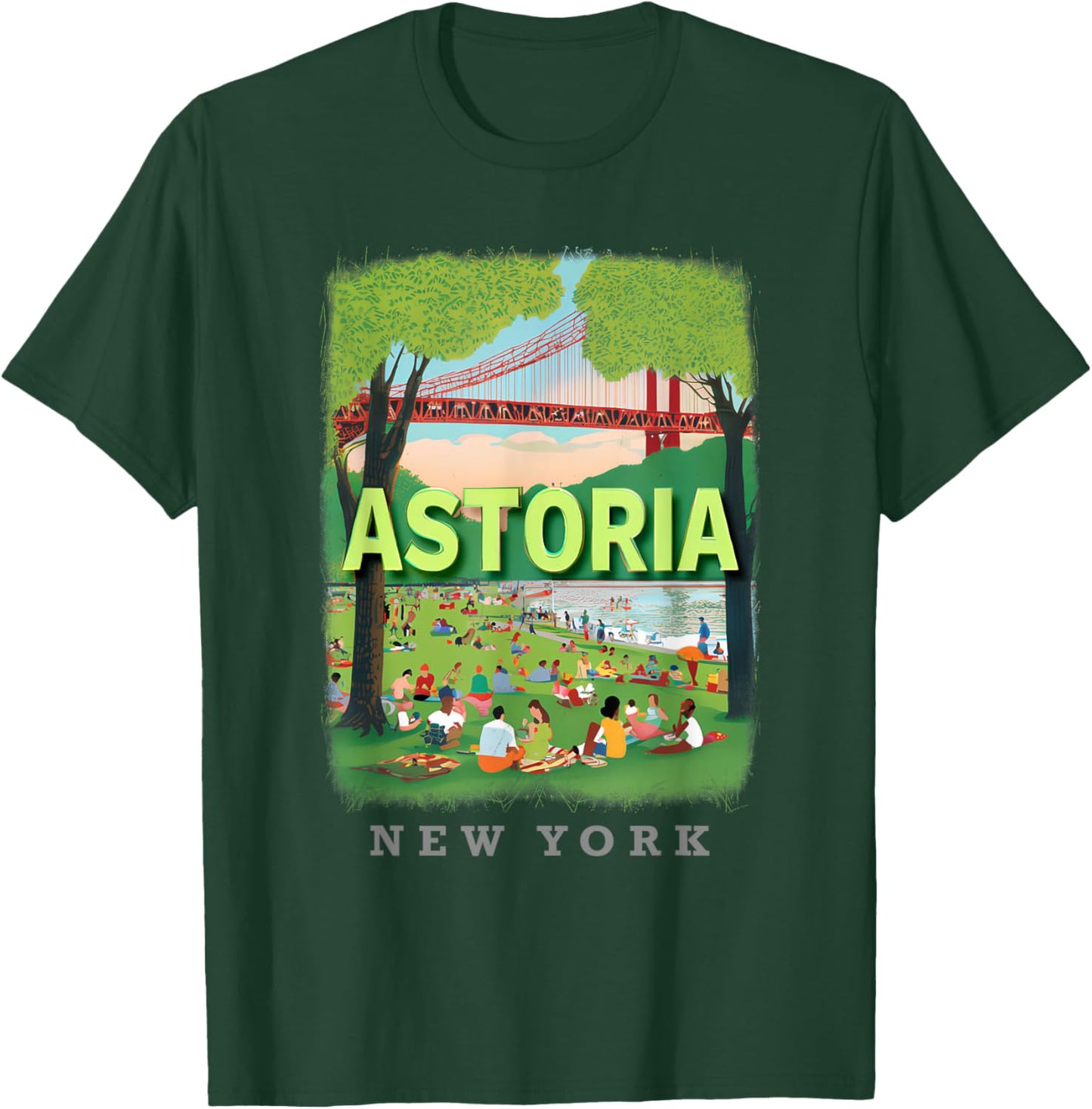 Astoria New York Queens NY Urban Oasis SD662 T-Shirt - T-Shirt | Forest