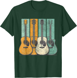 Acoustic Guitar Vintage Guitarist Music T-Shirt - T-Shirt | Forest