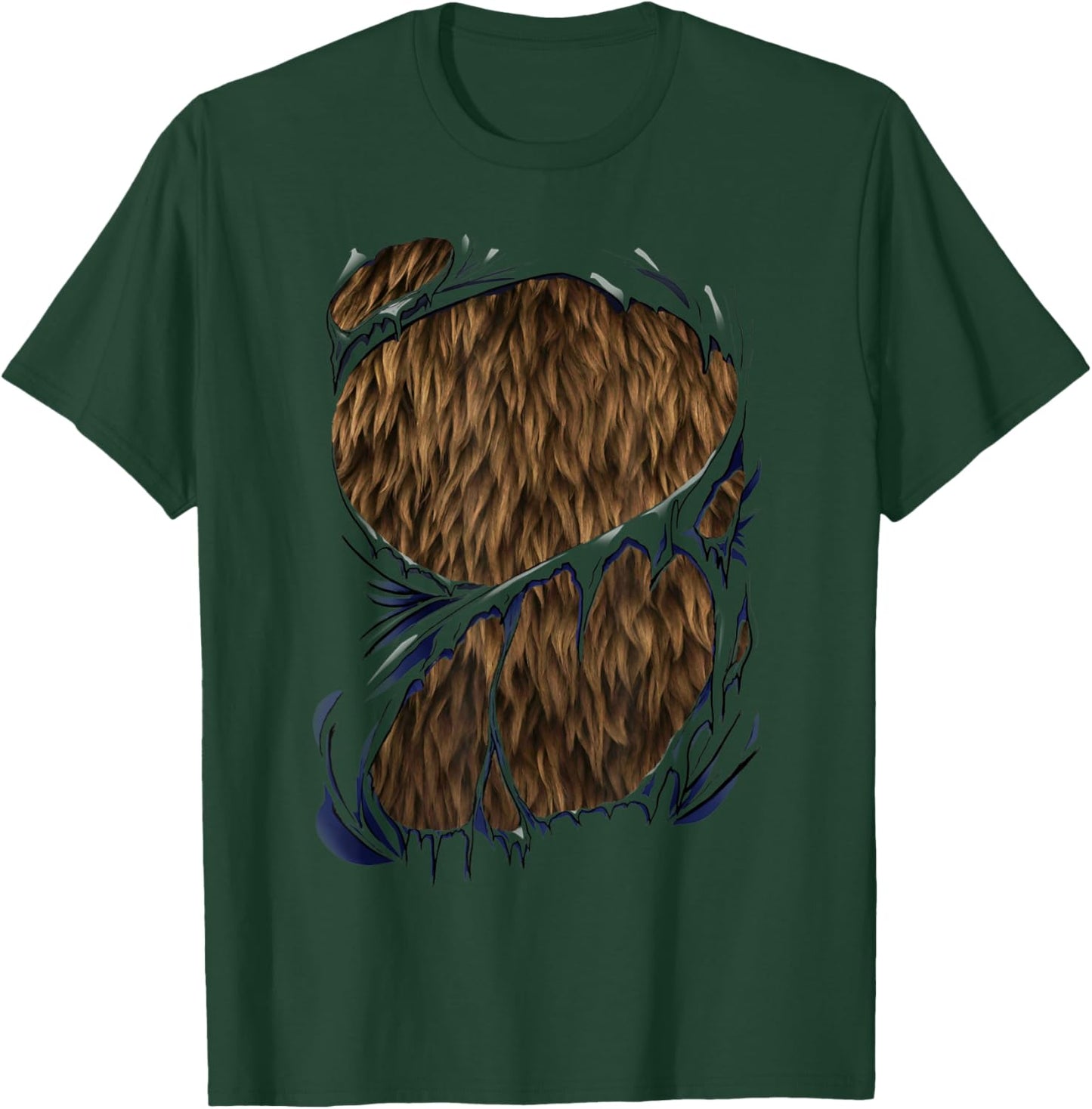 Werewolf Costume for Halloween Brown Fur Bear Beast Cosplay T-Shirt - T-Shirt | Forest