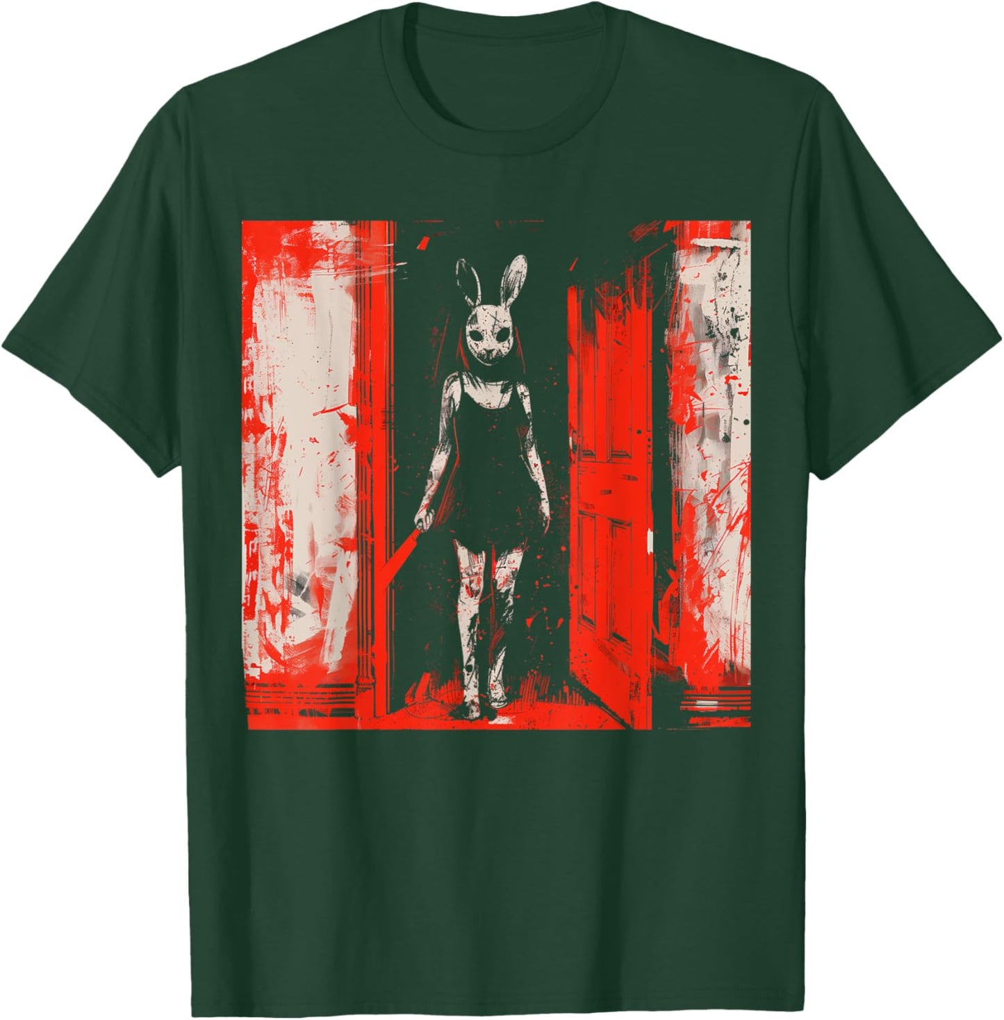 Horror Evil Bunny Slasher Girl Red Anime Goth Creepy Rabbit T-Shirt - T-Shirt | Forest