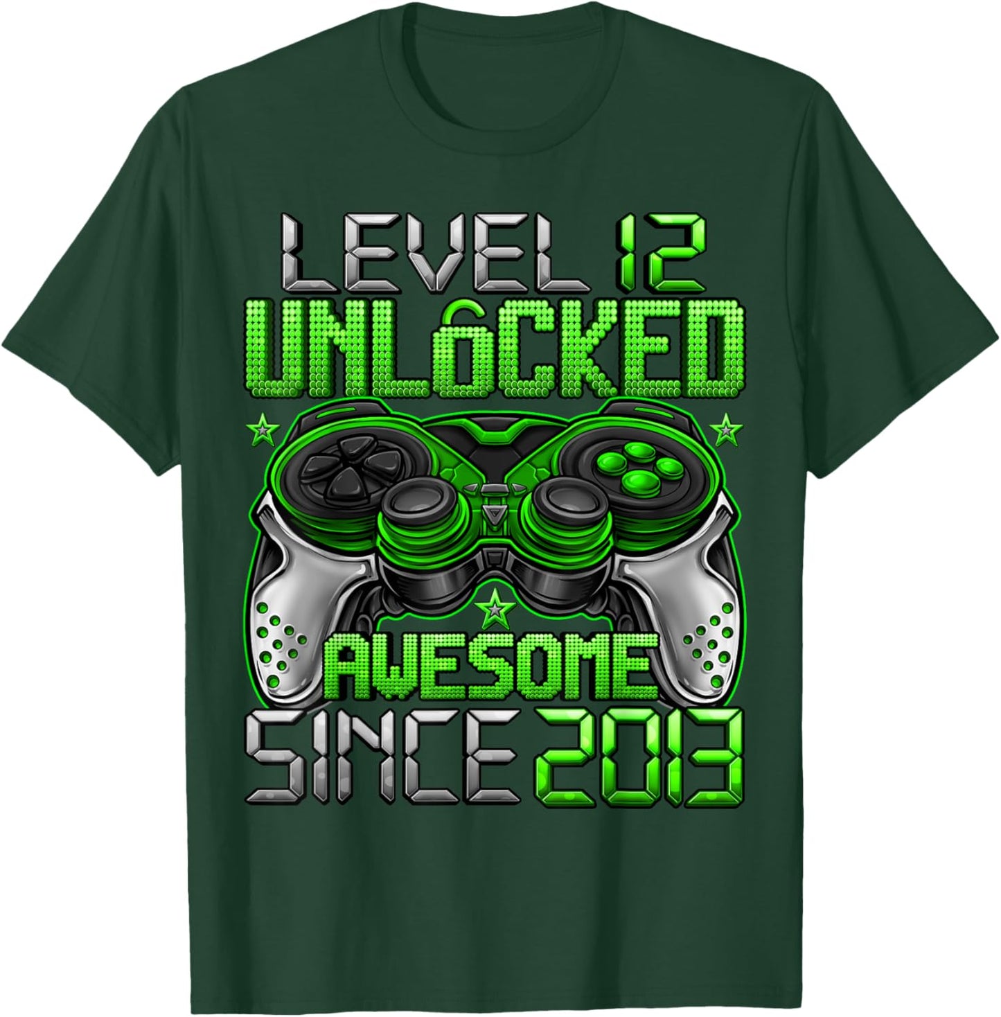 Level 12 Unlocked 12 Year Old Gifts Boys 12th Birthday Boy T-Shirt - T-Shirt | Forest