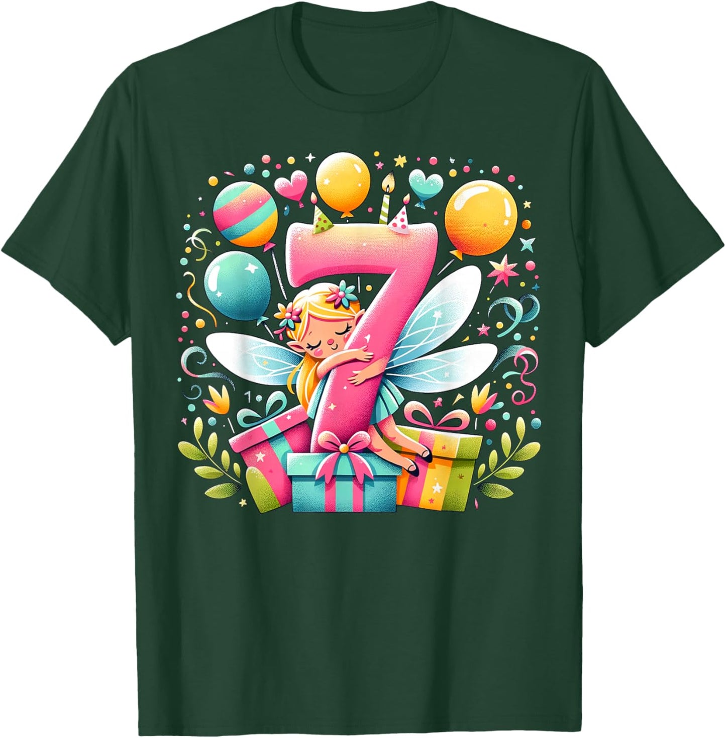 Kinderfeen-Thema 7. Geburtstag Party 7. Fee Geburtstag T-Shirt - T-Shirt | Forest