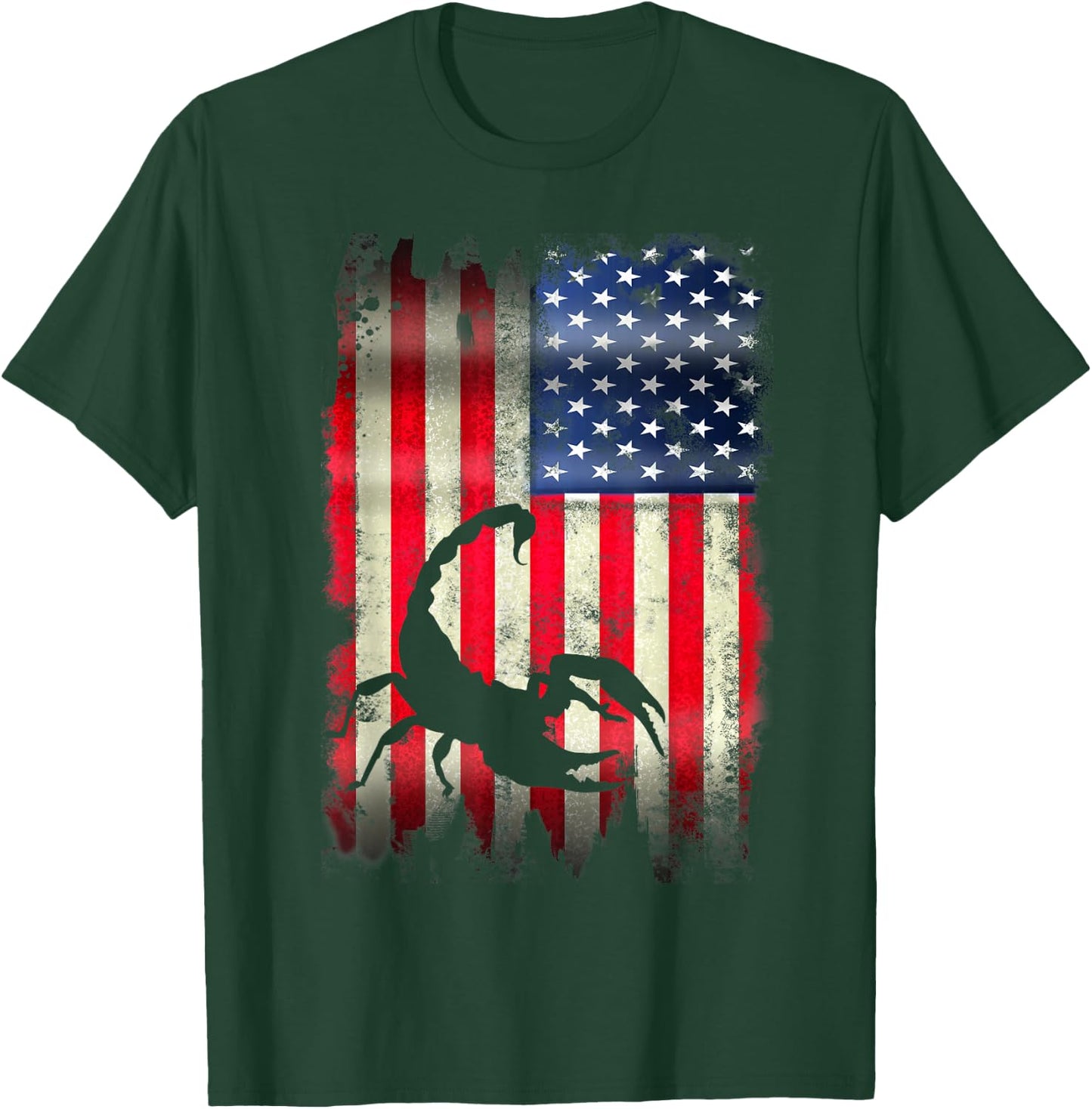 Scorpion Patriotic USA American Flag 4th of July Gift T-Shirt - T-Shirt | Forest