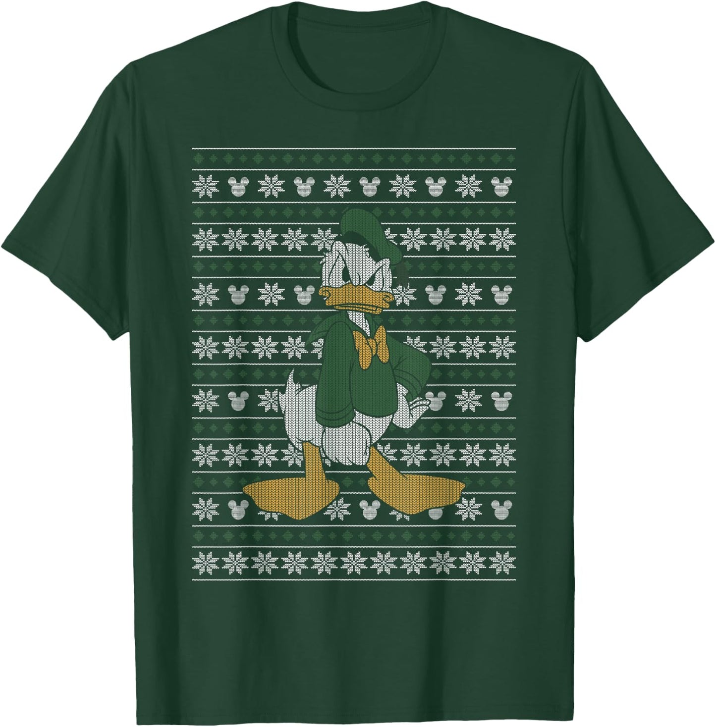 Disney Donald Duck Christmas Sweater Style T-Shirt - T-Shirt | Forest