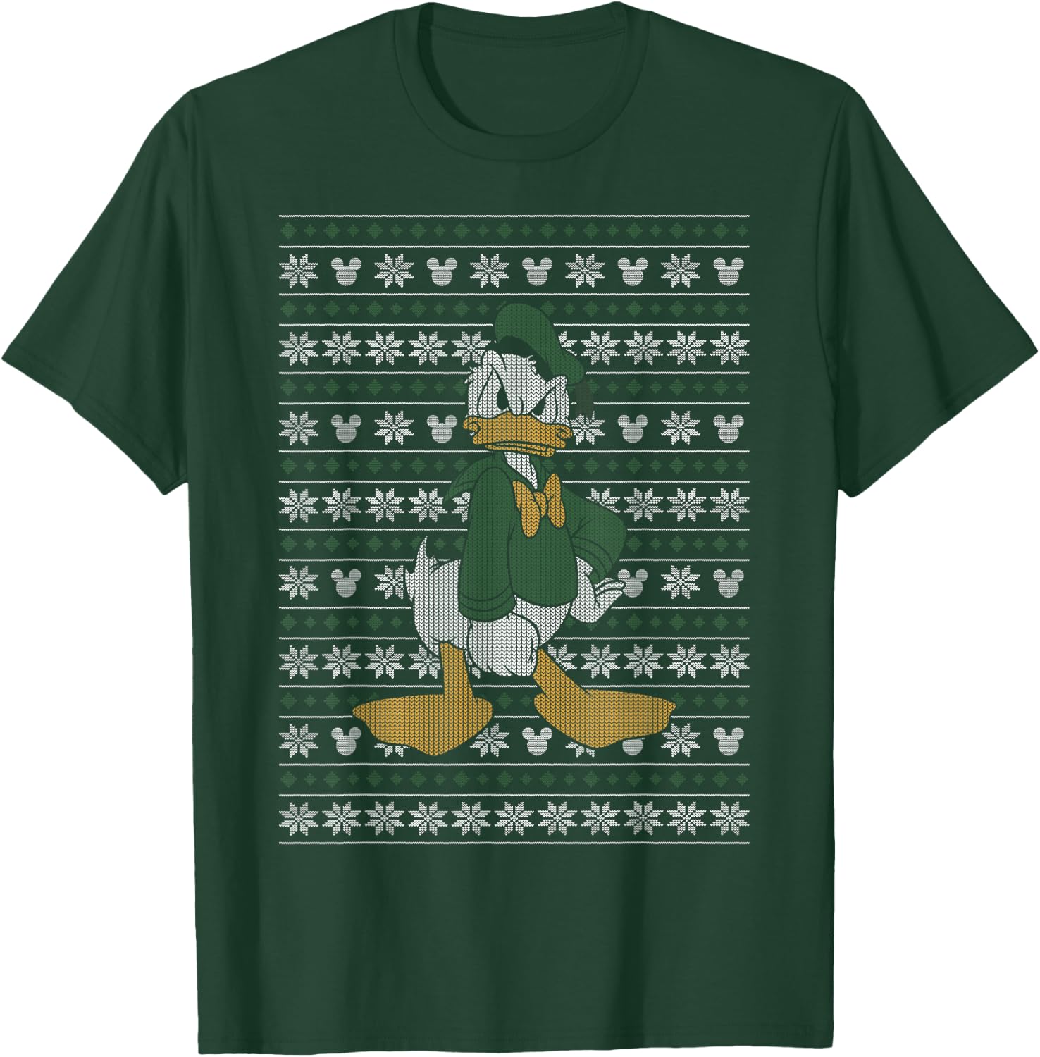 Disney Donald Duck Christmas Sweater Style T-Shirt - T-Shirt | Forest