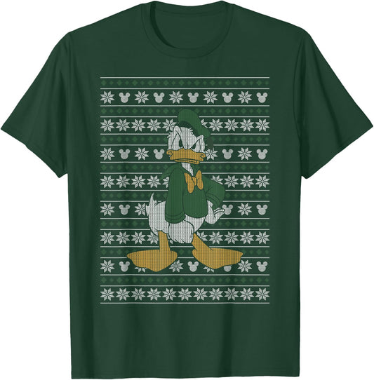 Disney Donald Duck Christmas Sweater Style T-Shirt - T-Shirt | Forest