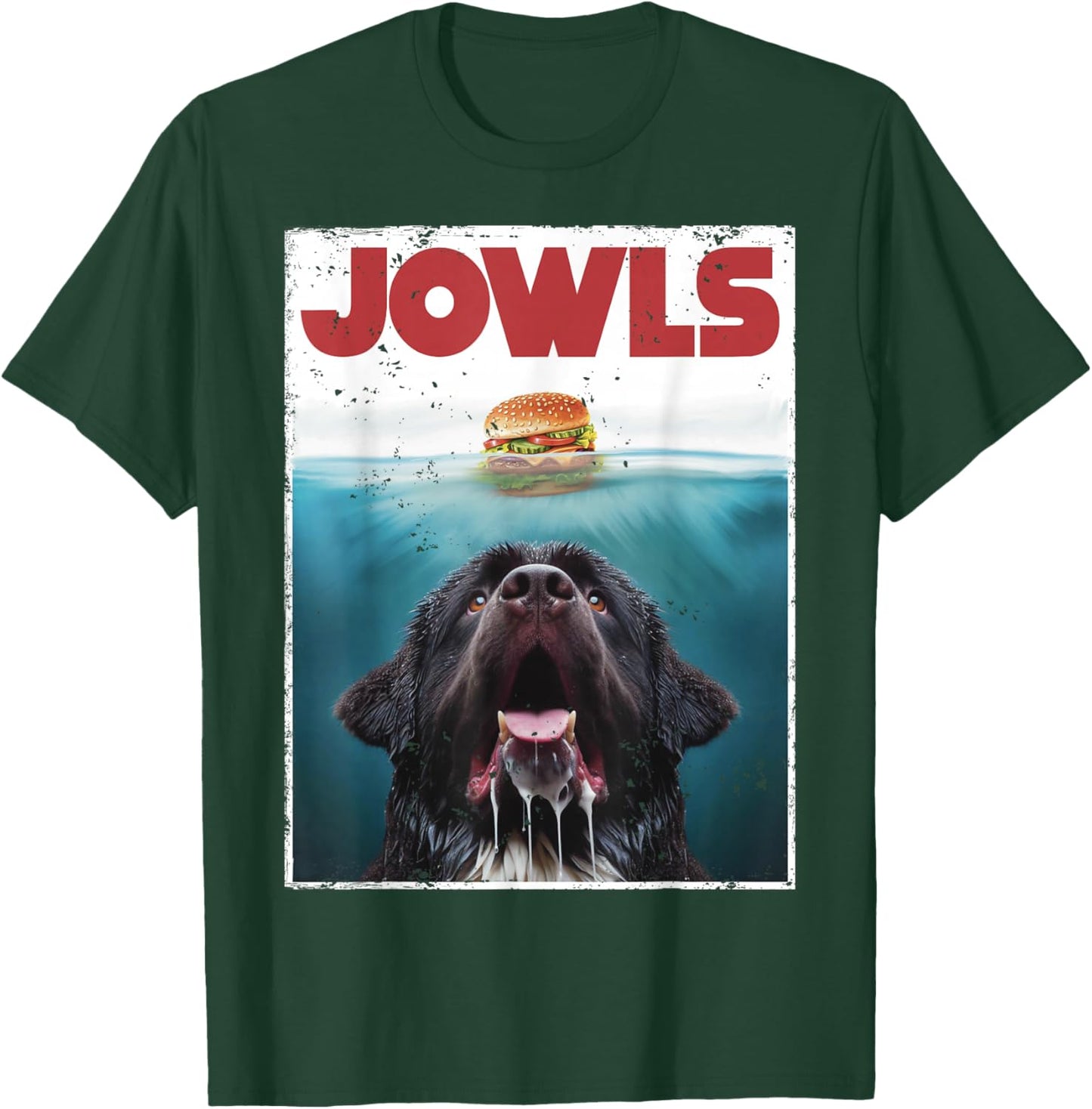 Funny Newfoundland Dog, Newfie Lab Jowls Burger, Dog Mom Dad T-Shirt - T-Shirt | Forest