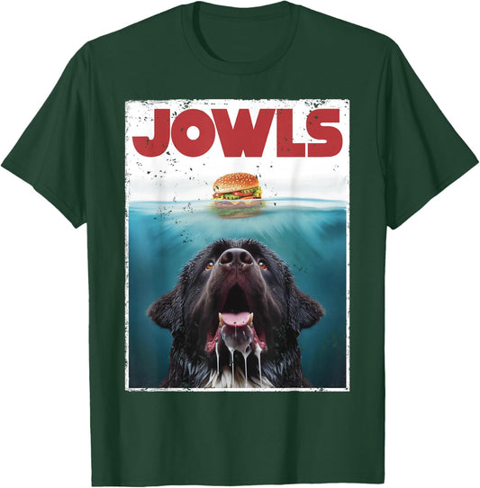 Funny Newfoundland Dog, Newfie Lab Jowls Burger, Dog Mom Dad T-Shirt - T-Shirt | Forest