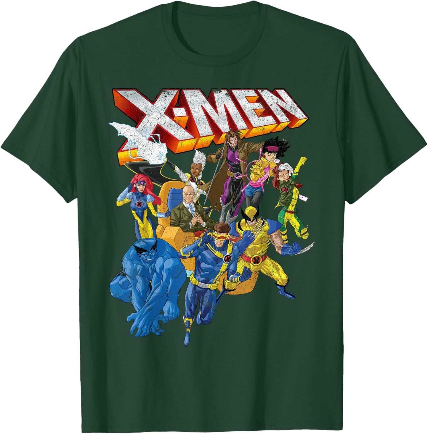 Marvel X-Men Vintage Group Shot Logo T-Shirt - T-Shirt | Forest