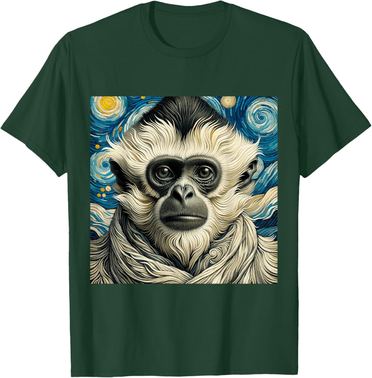 Vincent Van Gogh Shirt Monkey Yunnan White-Handed Gibbon Art T-Shirt - T-Shirt | Forest