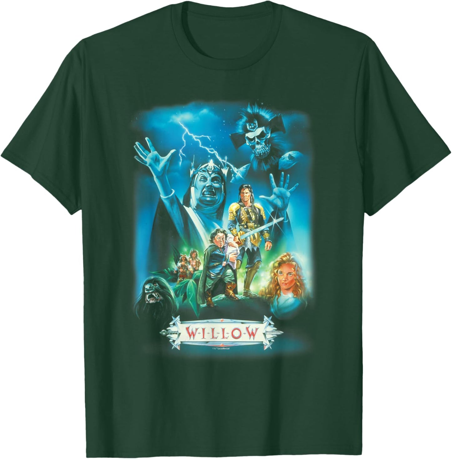 Lucasfilm Willow Illustrated Blue Movie Poster T-Shirt - T-Shirt | Forest