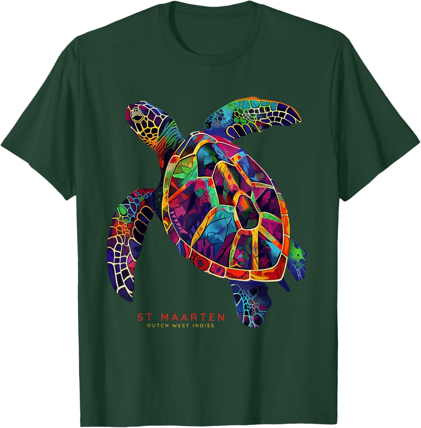 St. Maarten Dutch West Indies St. Martin Vacation Sea Turtle T-Shirt - T-Shirt | Forest