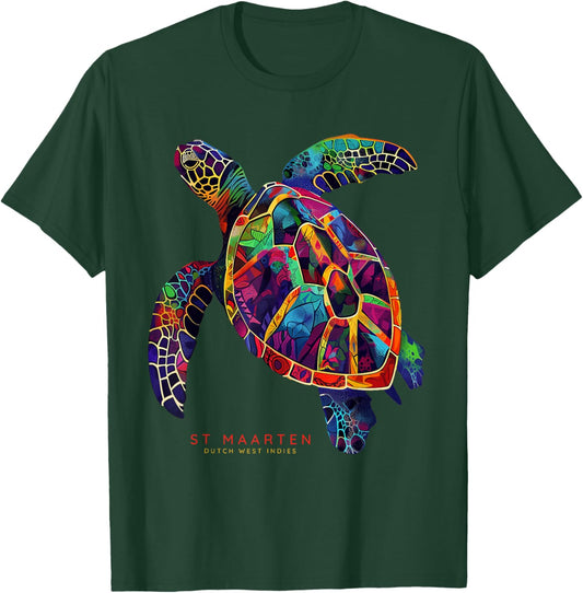 St. Maarten Dutch West Indies St. Martin Vacation Sea Turtle T-Shirt - T-Shirt | Forest