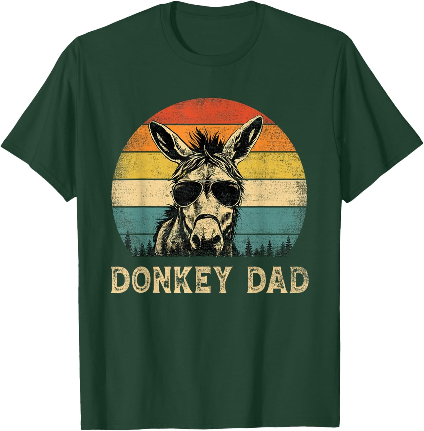 Vintage Donkey Dad Donkey Lovers Daddy Father's Day T-Shirt - T-Shirt | Forest