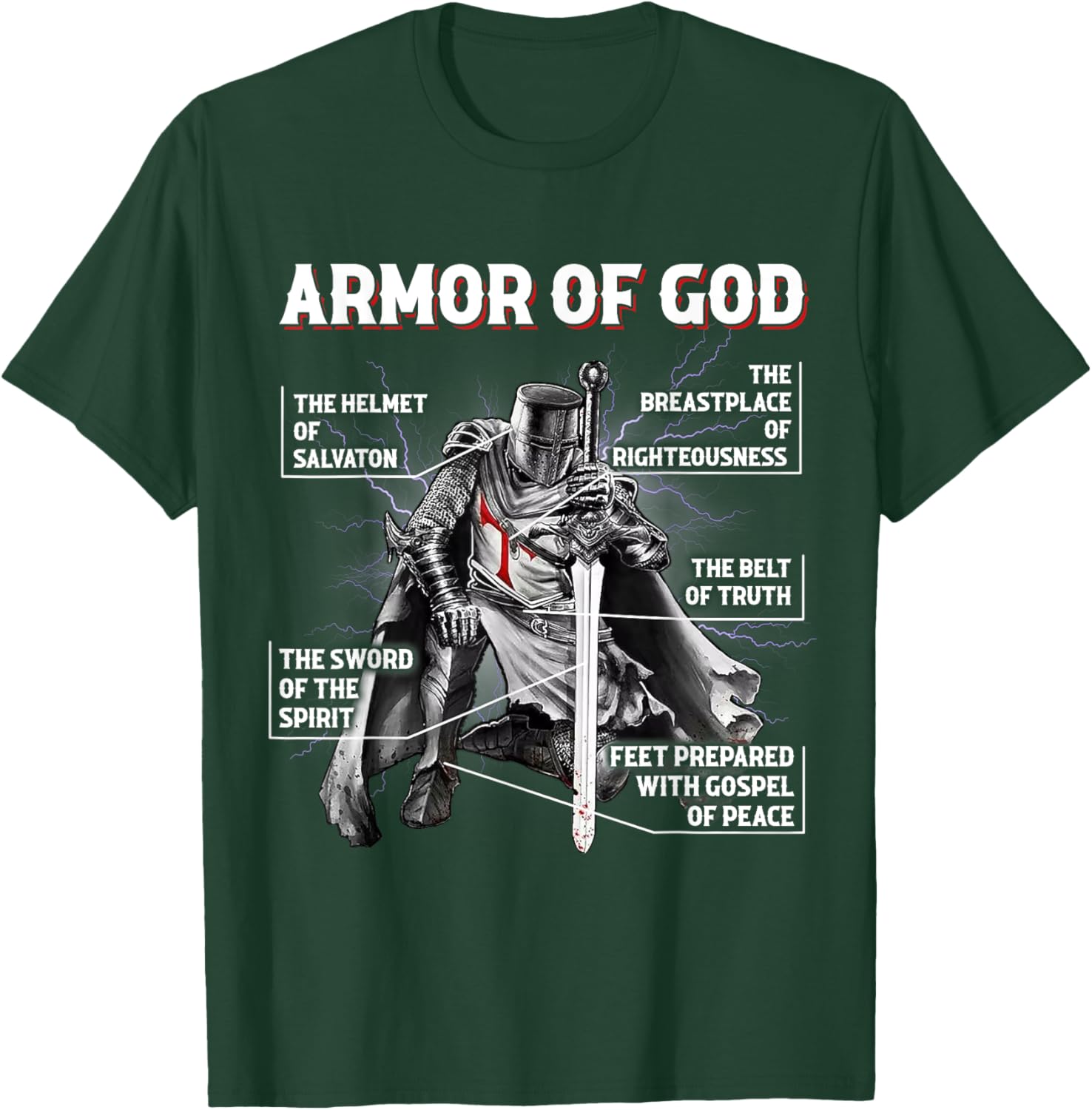 Armor Of God Bible Verse Cool,Ephesians 6:11 Christian Bible T-Shirt - T-Shirt | Forest