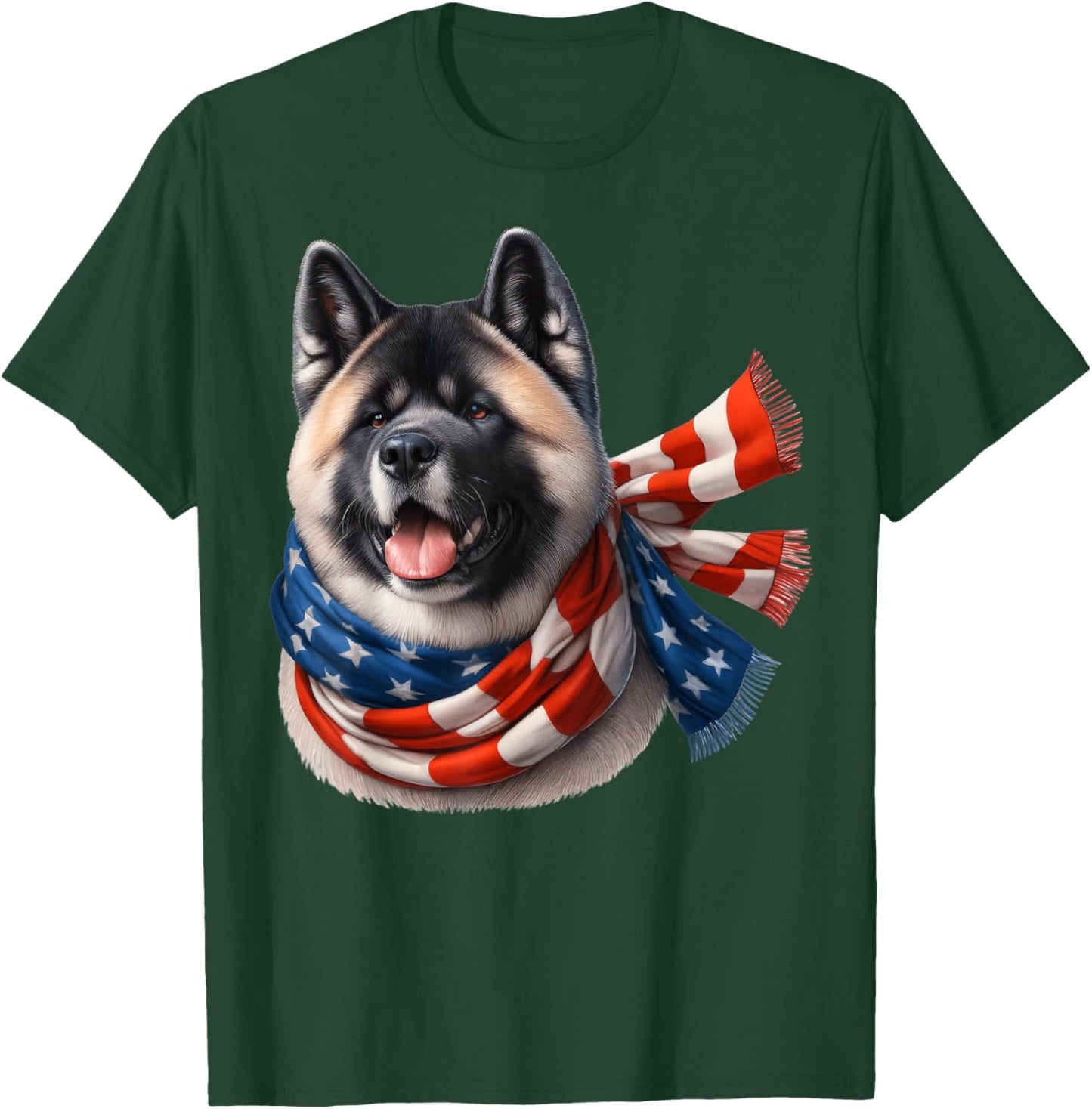 Akita American Flag Patriotic Akita Dog Lover 4th of July Men T-Shirt - T-Shirt | Forest
