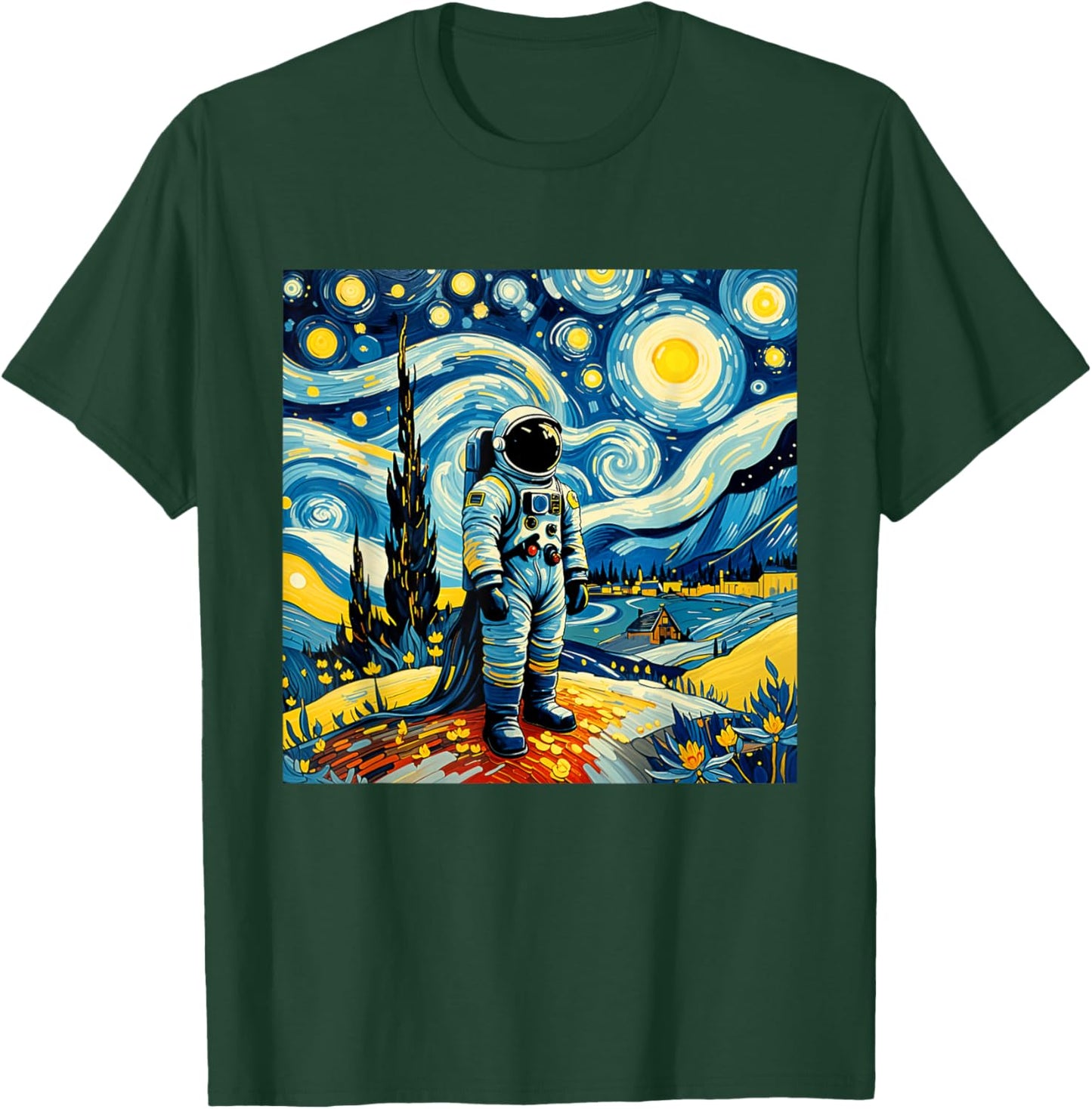 Van Gogh Starry Night Astronaut space lovers T-Shirt - T-Shirt | Forest