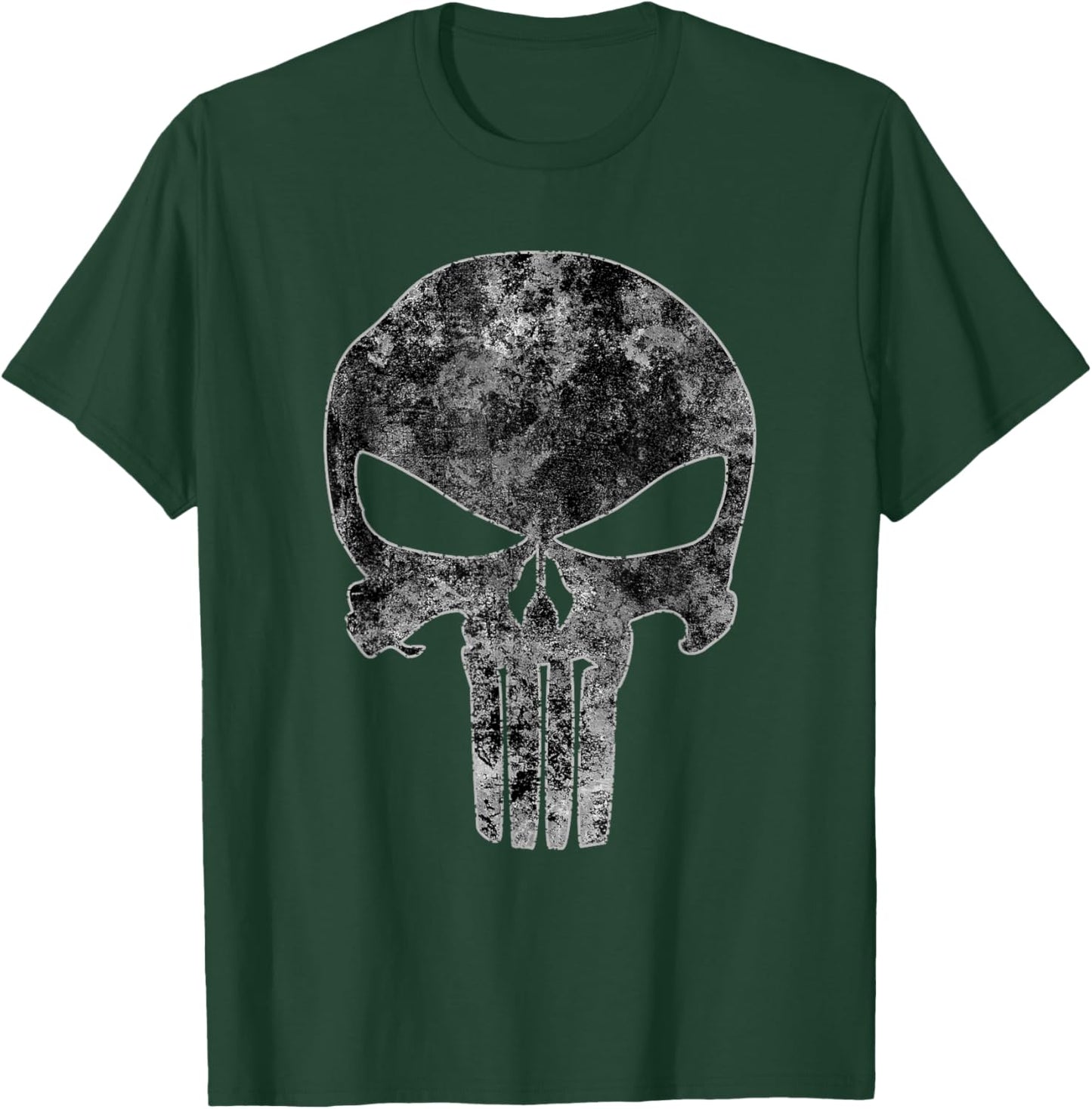 Marvel Punisher Monochrome Skull Vintage Chest Logo T-Shirt - T-Shirt | Forest
