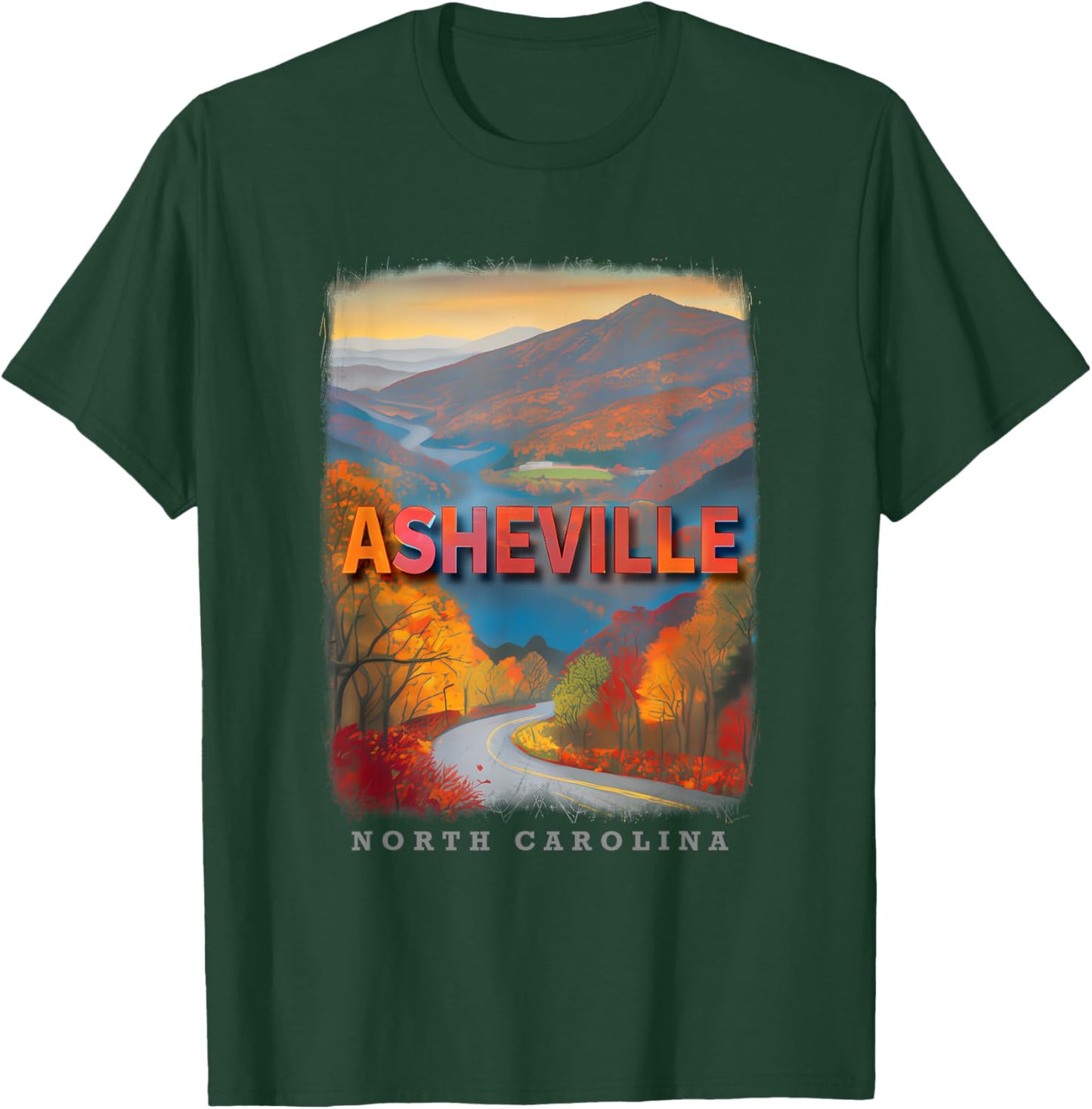 Asheville North Carolina NC Blue Ridge Beauty SD516 T-Shirt - T-Shirt | Forest