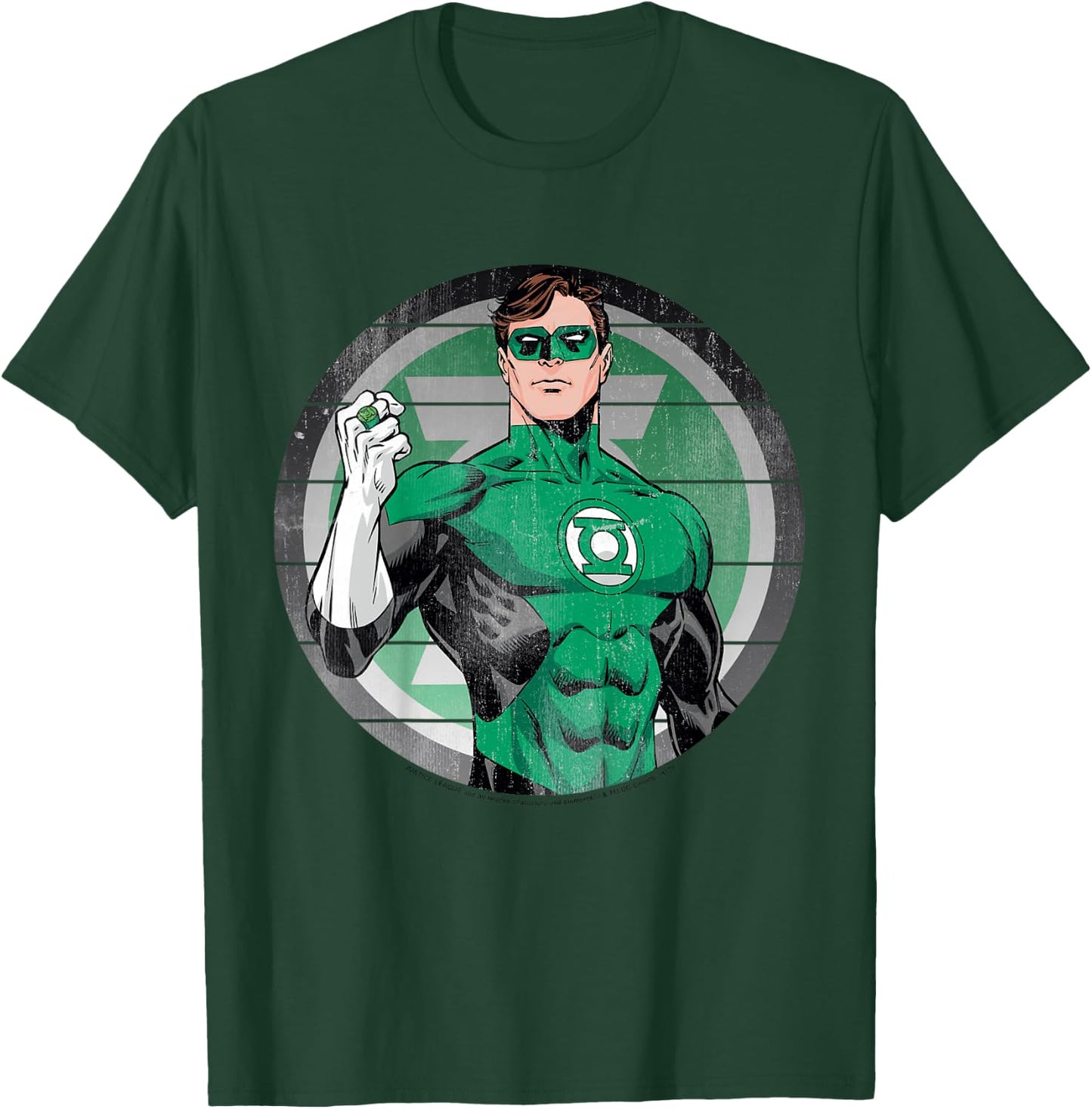 Kids DC Comics The Green Lantern Circle Striped Portrait T-Shirt - T-Shirt | Forest