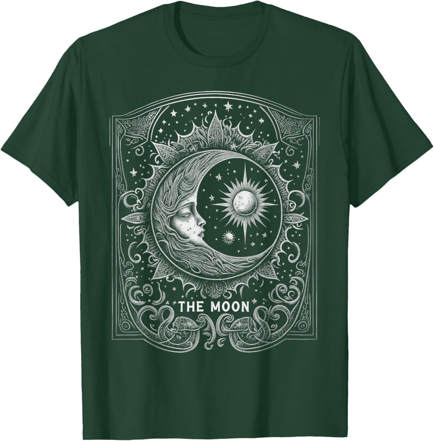 The Moon Tarot Card Goth Emo Occult Graphic Women Girls T-Shirt - T-Shirt | Forest