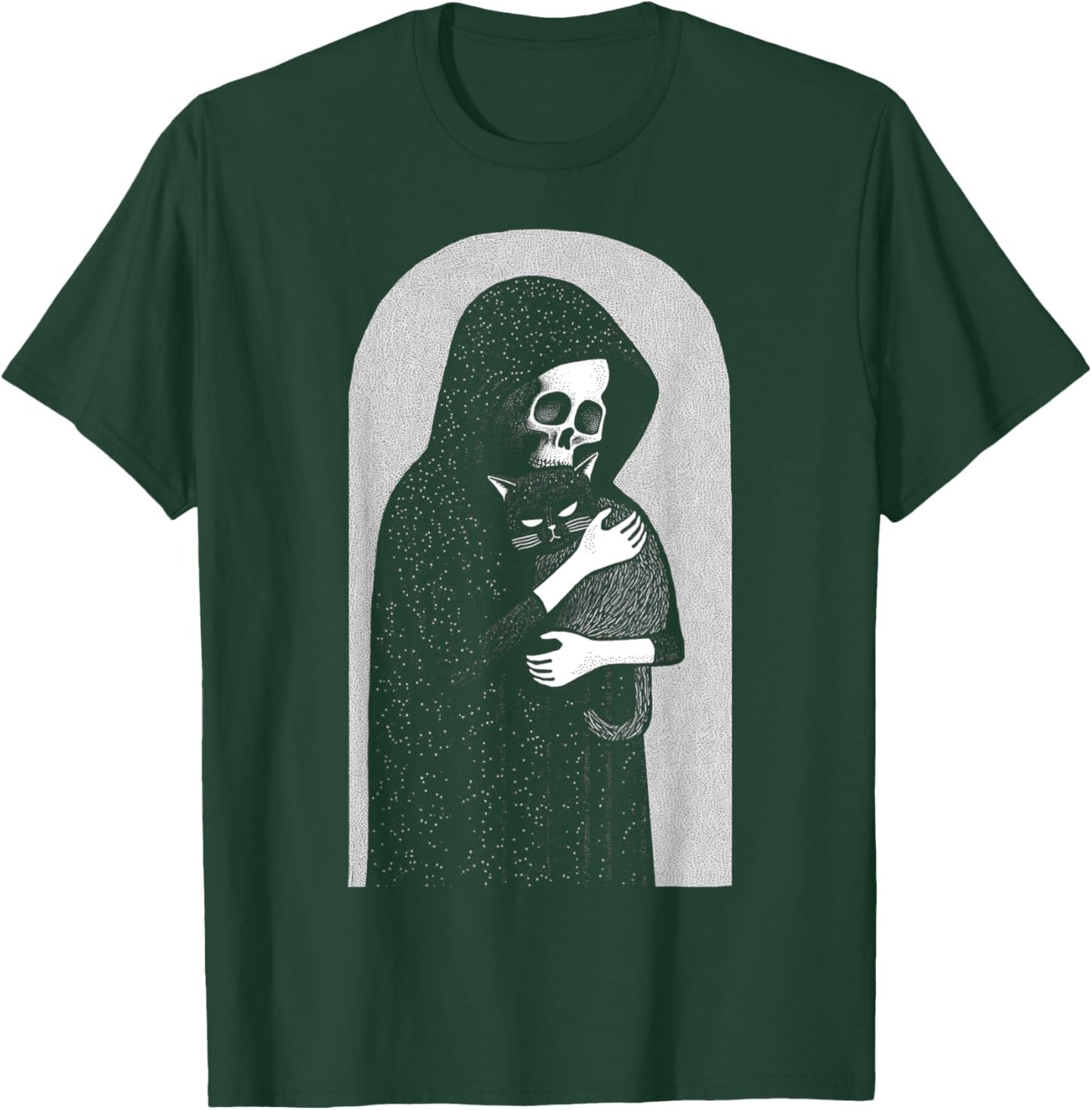 Reaper Of Death And His Black Cat Cuddle Punk Goth Grunge Men Women Girls Kids T-Shirt - T-Shirt | Forest