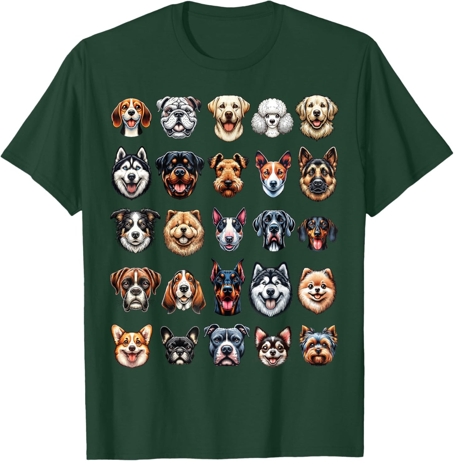 Types of Dogs Breeds Chart Educational Canine Enthusiast T-Shirt - T-Shirt | Forest