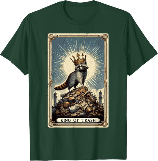 King Of Trash Racoon Tarot Card Raccoon T-Shirt - T-Shirt | Forest