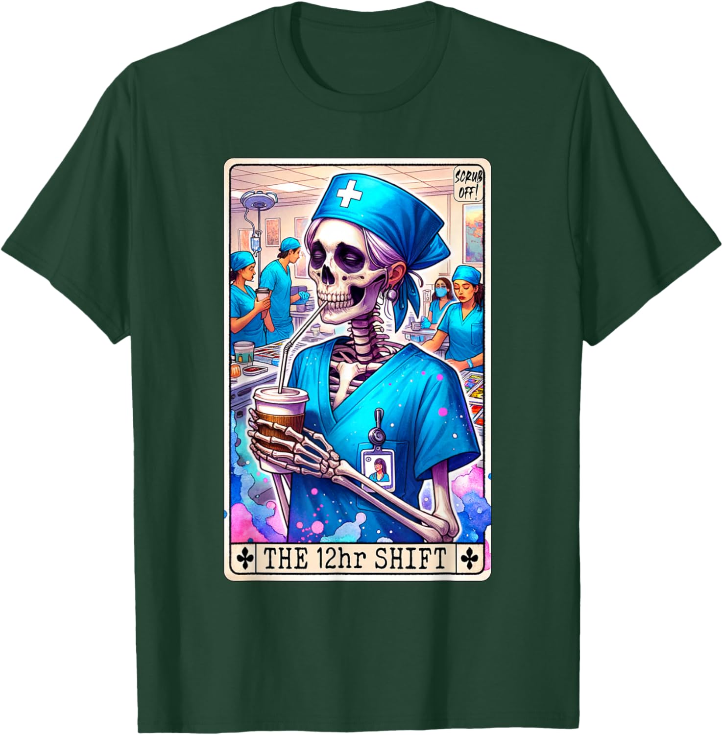 Funny Nurse Tarot Card Doctor Hospital 12hr Shift Night RN T-Shirt - T-Shirt | Forest