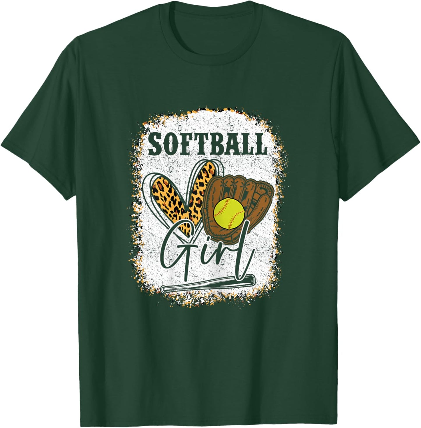 Softball Girls Softball T-Shirt - T-Shirt | Forest