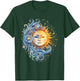 Mystical Sun and Moon with Woman Mystical Flowers Aesthetic T-Shirt - T-Shirt | Forest