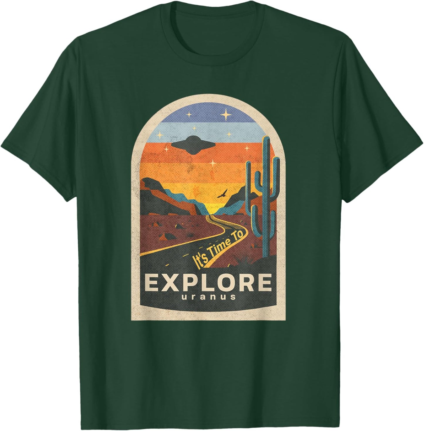 It's Time To Explore Uranus Funny UFO Design T-Shirt - T-Shirt | Forest