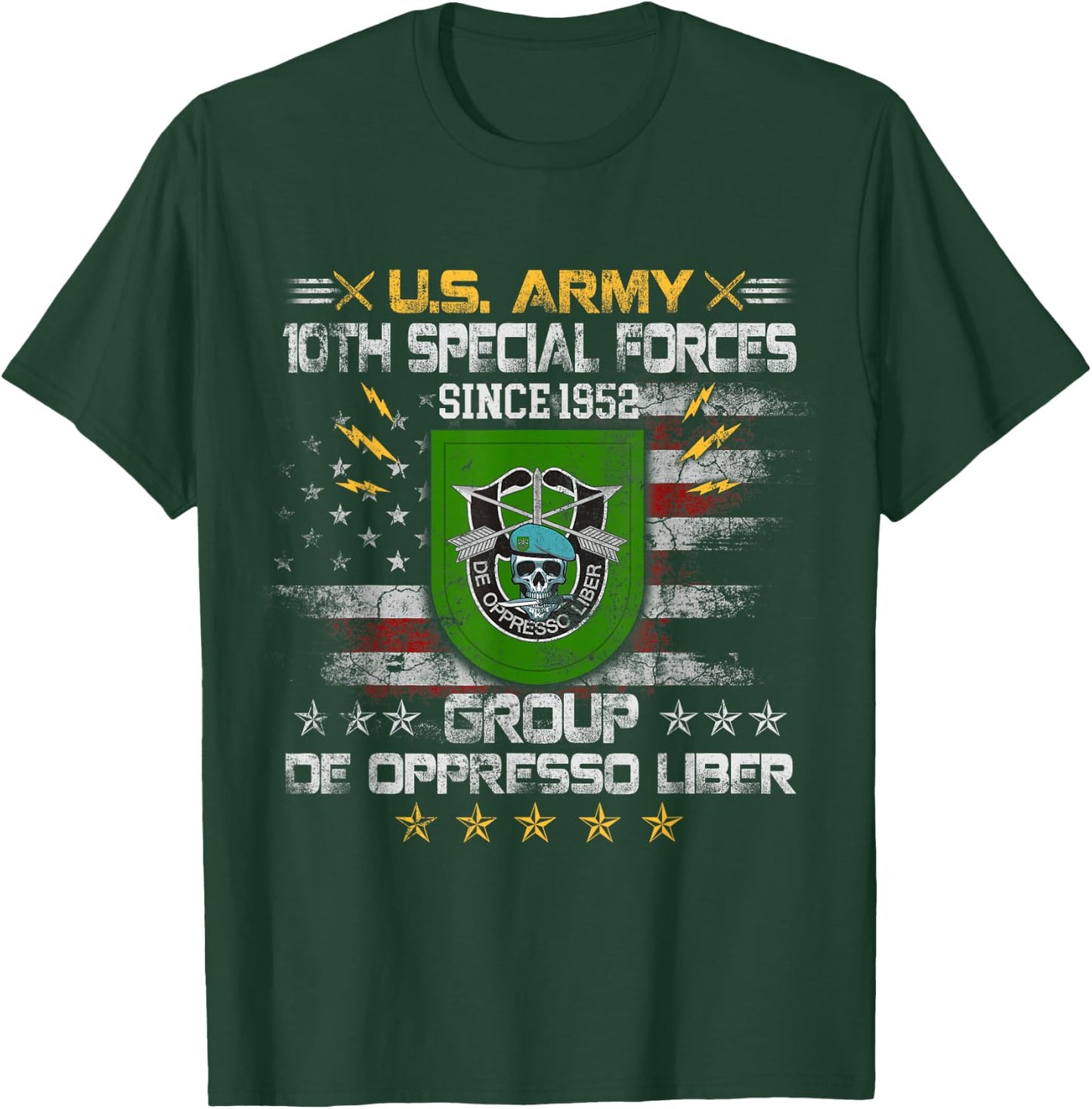 10th Special Forces Group Veteran 10th SFG 4th of July T-Shirt - T-Shirt | Forest
