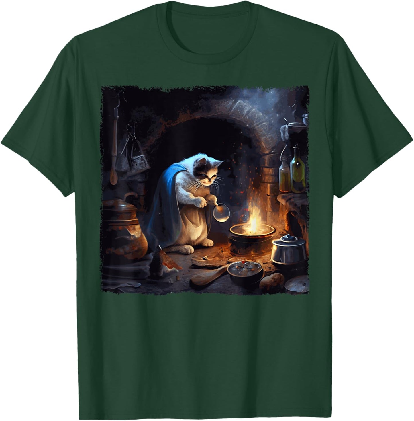 Funny Cat Cooking Space T-Shirt - T-Shirt | Forest