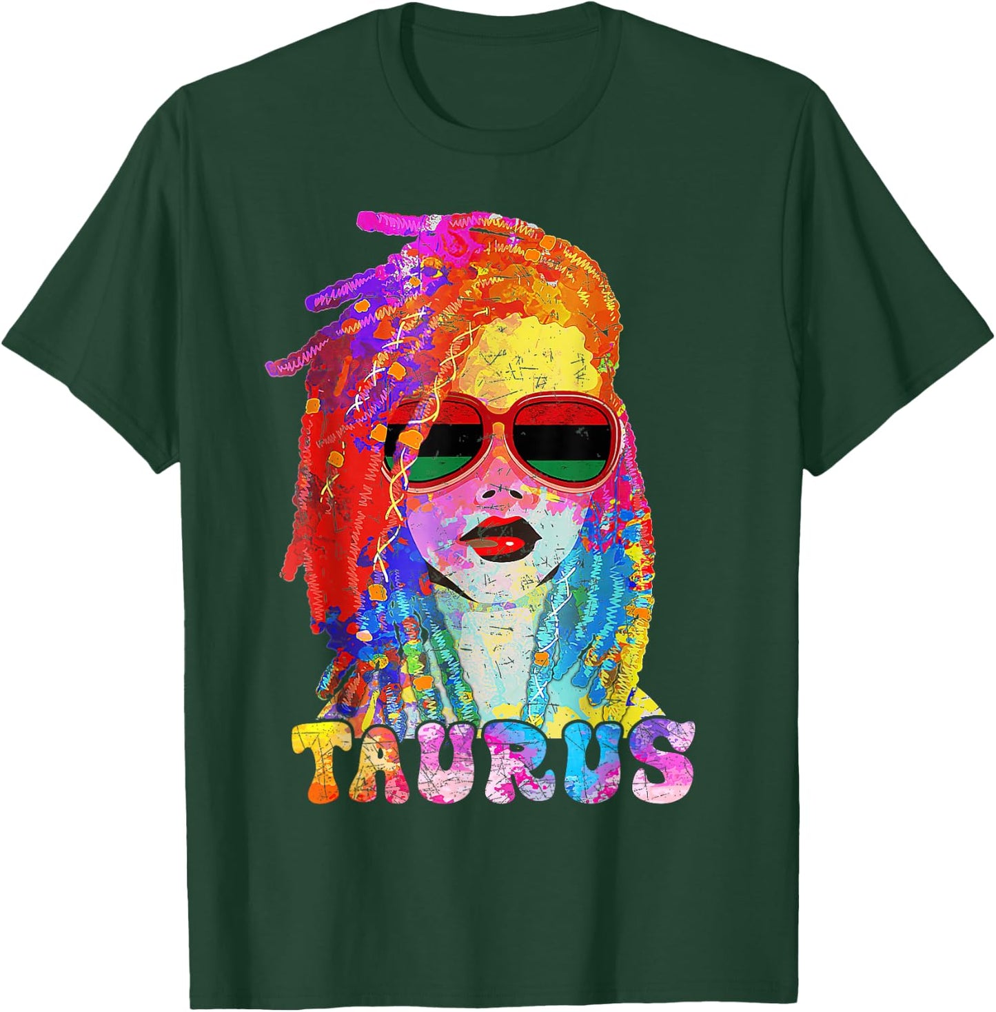 Taurus Girl Loc'd Hair Art Zodiac Birthday Black Woman T-Shirt - T-Shirt | Forest