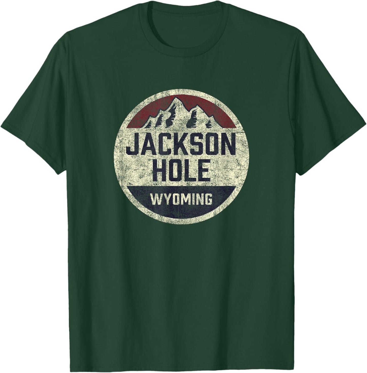 Vintage Jackson Hole Wyoming Souvenir Retro Hiking Graphic T-Shirt - T-Shirt | Forest