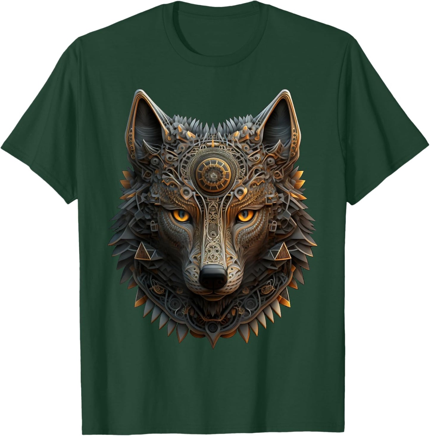 Wolf Mandala Artwork Animal Print Animal Lovers T-Shirt - T-Shirt | Forest