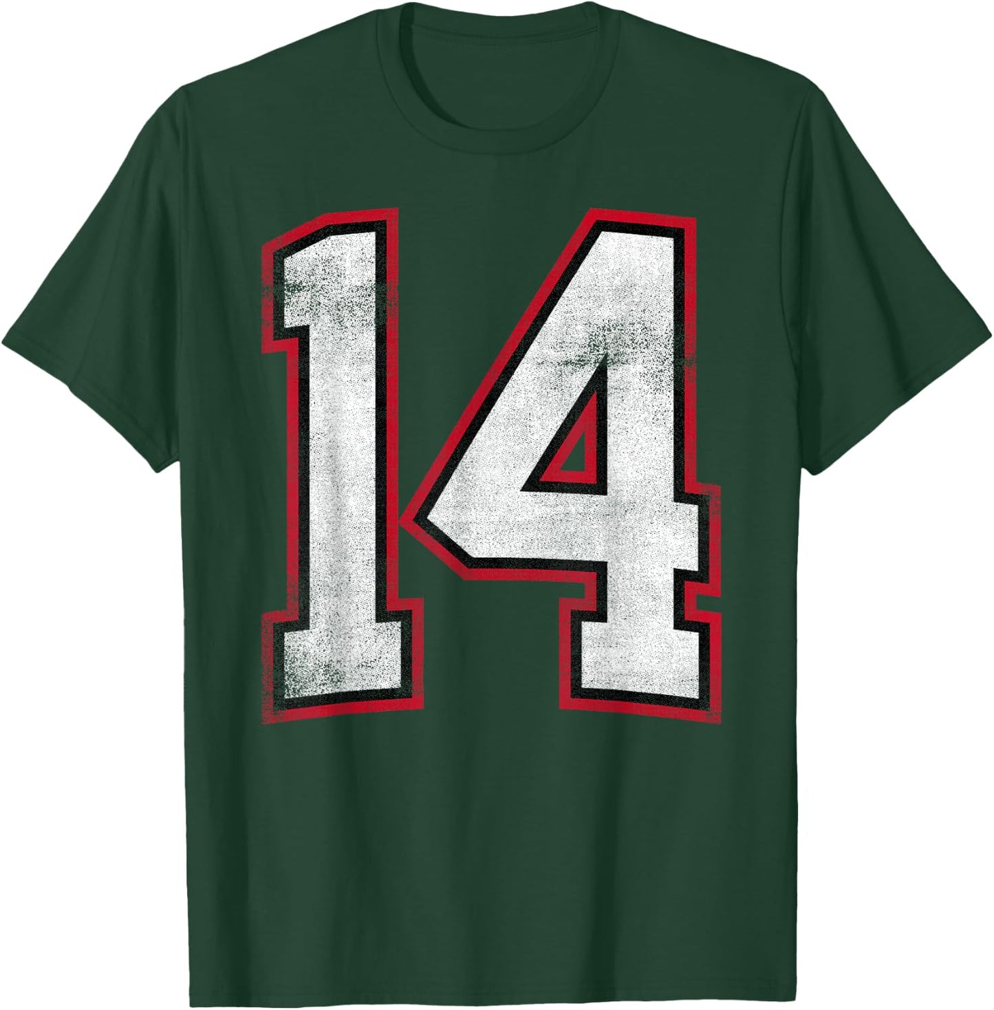 Number Fourteen 14 T-Shirt - T-Shirt | Forest