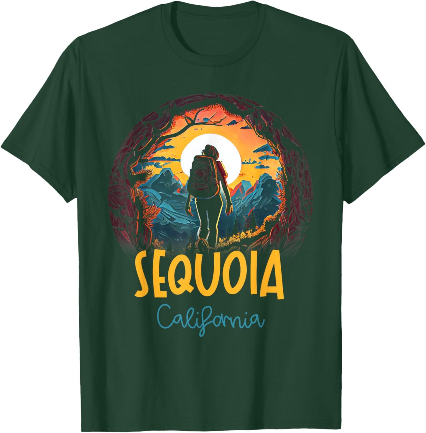 Sequoia California Souvenir Hiking T-Shirt - T-Shirt | Forest