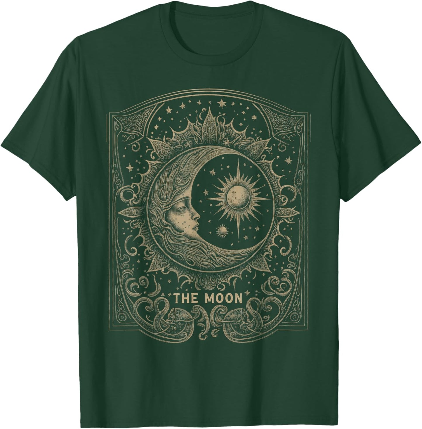 The Moon Tarot Card Goth Emo Occult Graphic Women Girls T-Shirt - T-Shirt | Forest
