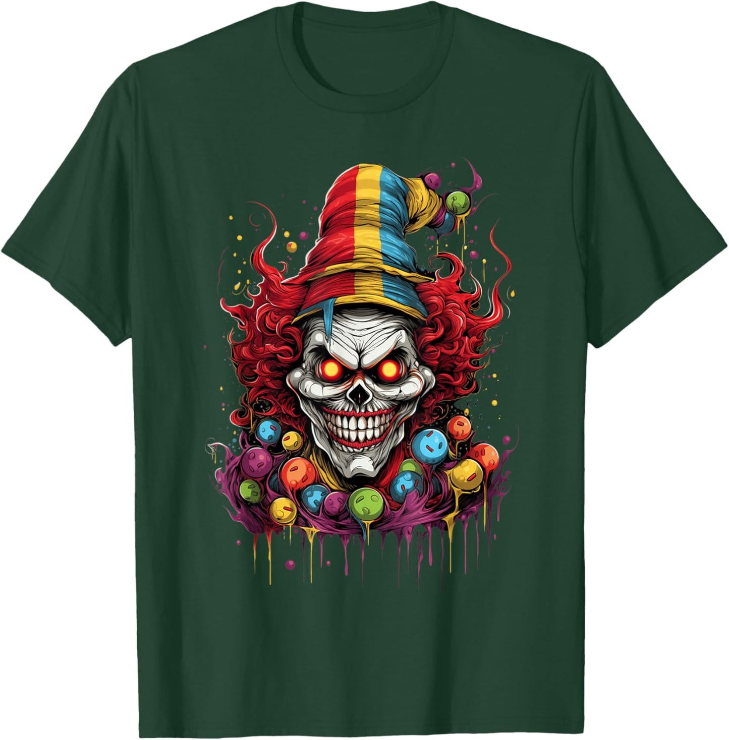 Terrifying Scary Evil Killer Clown T-Shirt - T-Shirt | Forest