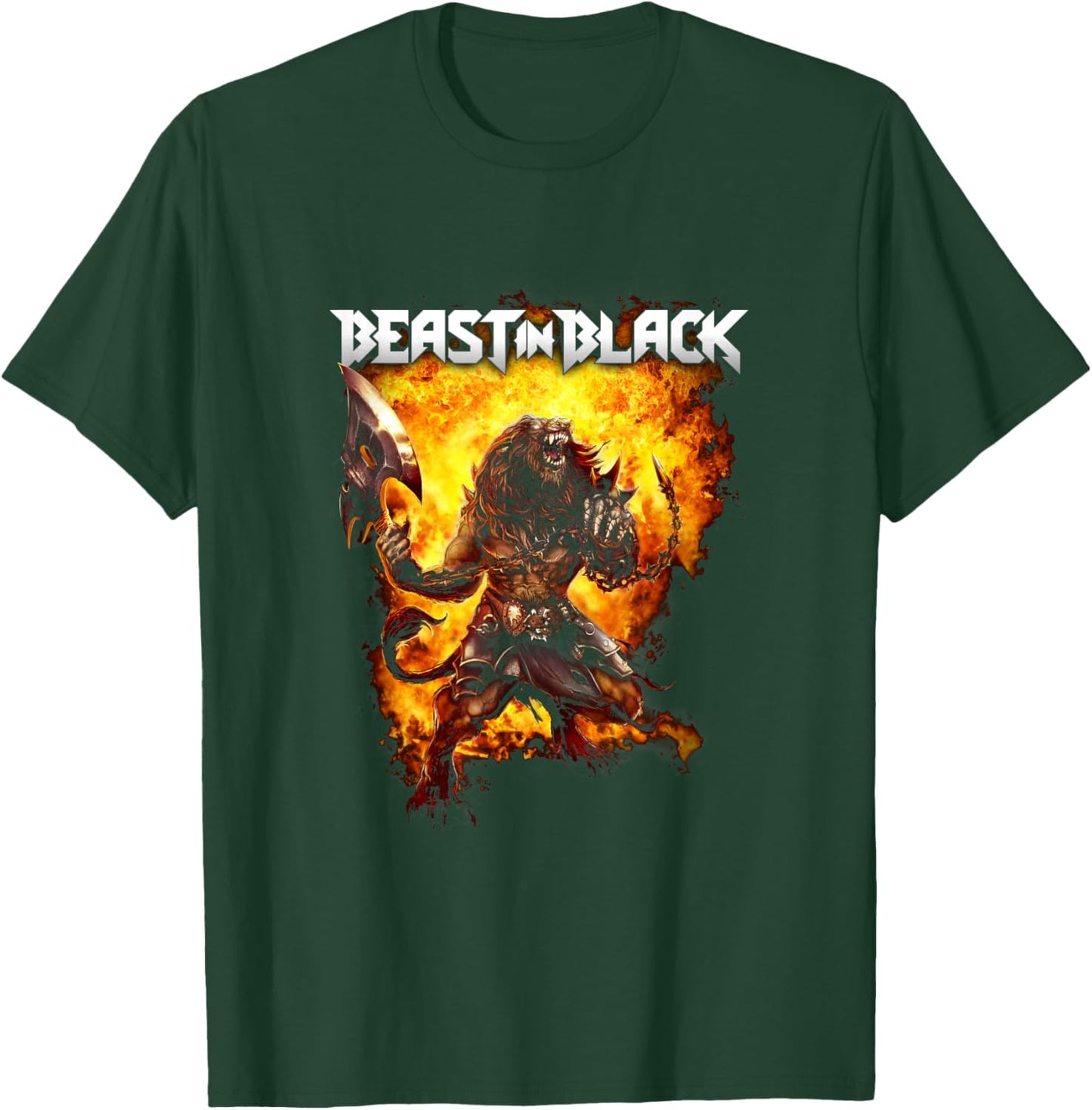 Beast In Black Herren Damen Schwarz Crew-Ausschnitt Klassisch Standardlänge Polyester 100% S T-Shirt - T-Shirt | Forest