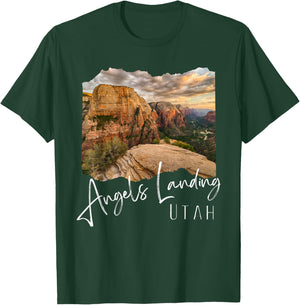 Retro Utah, Angels Landing T-Shirt - T-Shirt | Forest