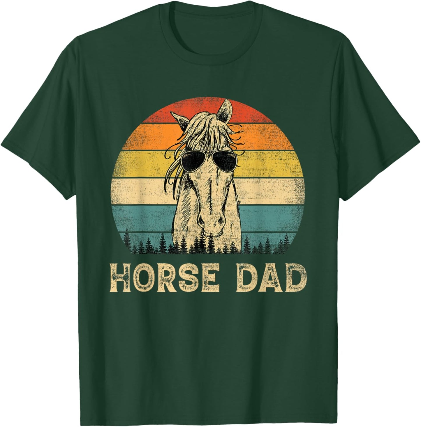 Vintage Horse Dad Horse Lovers Daddy Father's Day T-Shirt - T-Shirt | Forest