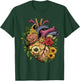 Anatomical Heart Shirt Floral Organ Cardiology Cardiac Nurse T-Shirt - T-Shirt | Forest