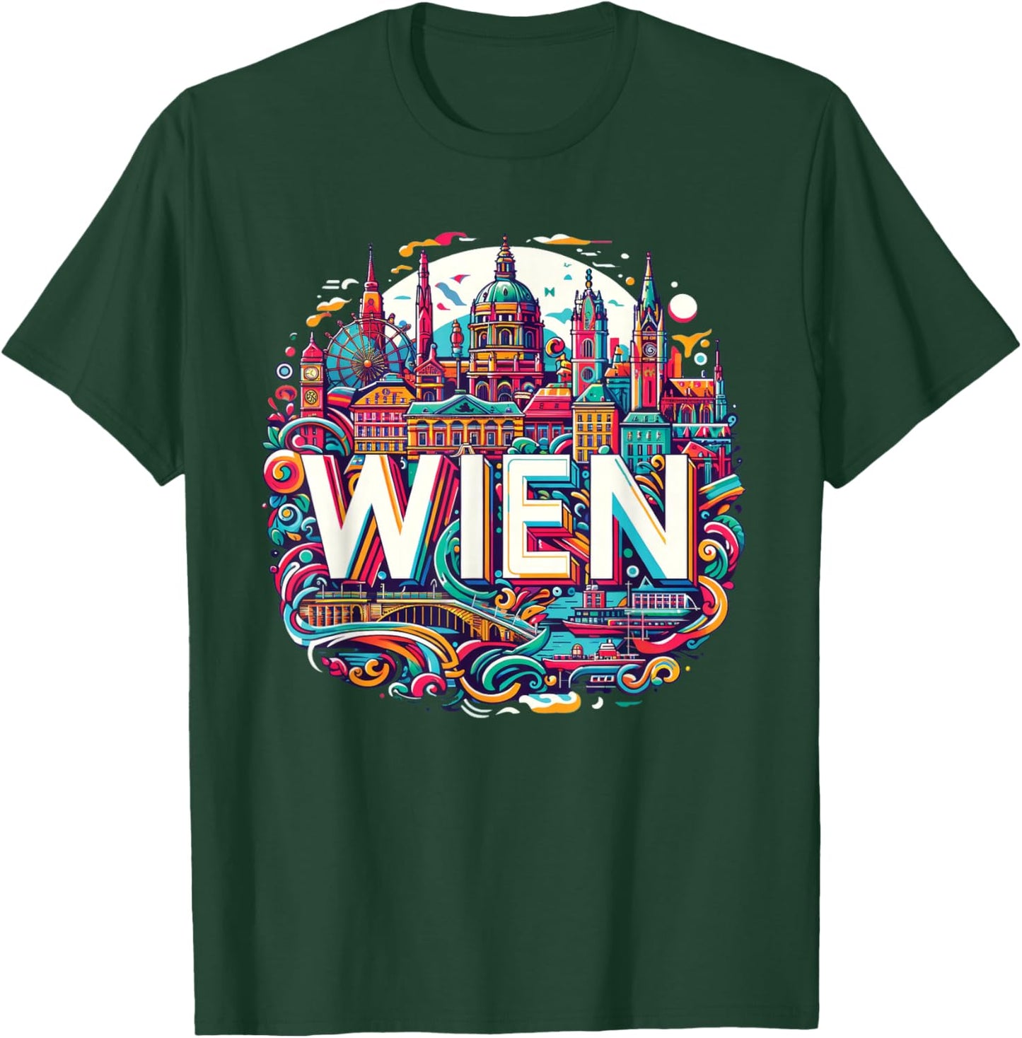 Vienna Austria Wien Souvenir Art T-Shirt - T-Shirt | Forest