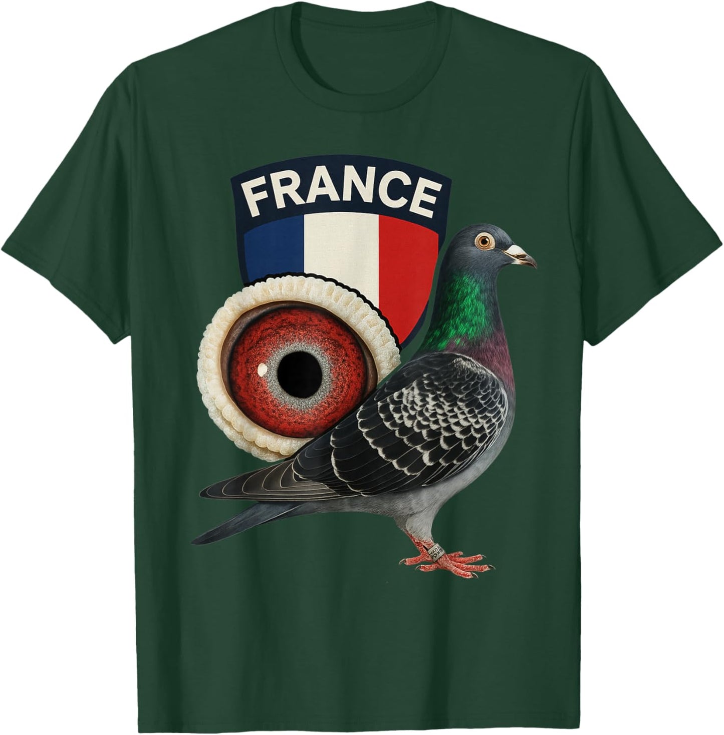 Colombophile Flag of France Pigeon Traveler Pigeons T-Shirt - T-Shirt | Forest