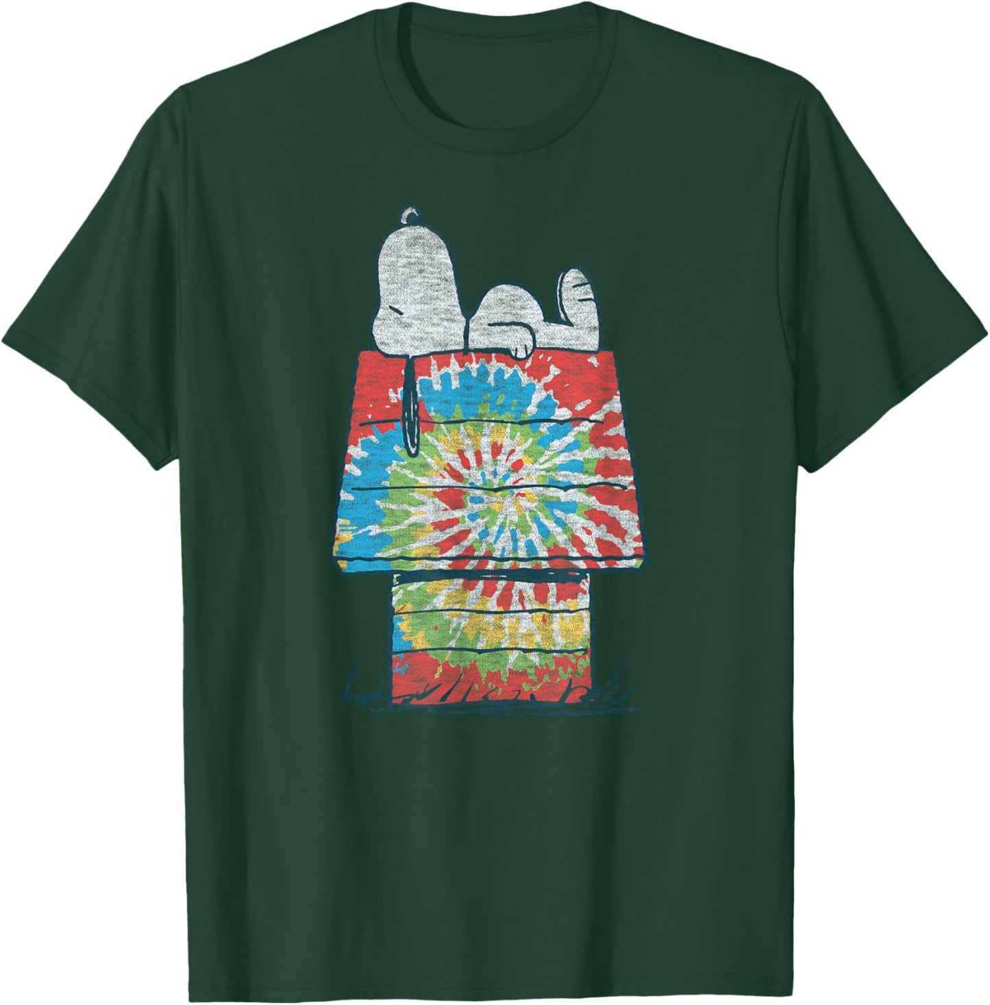 Peanuts - Snoopy Tie Dye House T-Shirt - T-Shirt | Forest